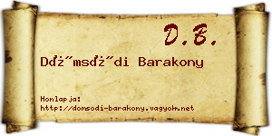 Dömsödi Barakony névjegykártya